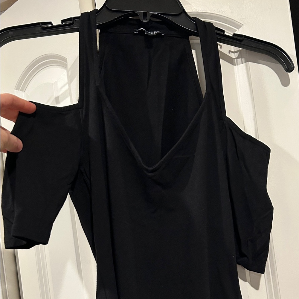 Express Black Cold Shoulder Top
